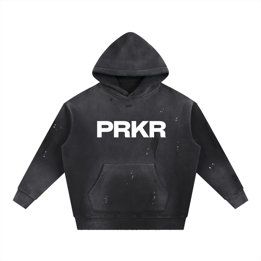 Vintage Washed Frayed Fleece Hoodie