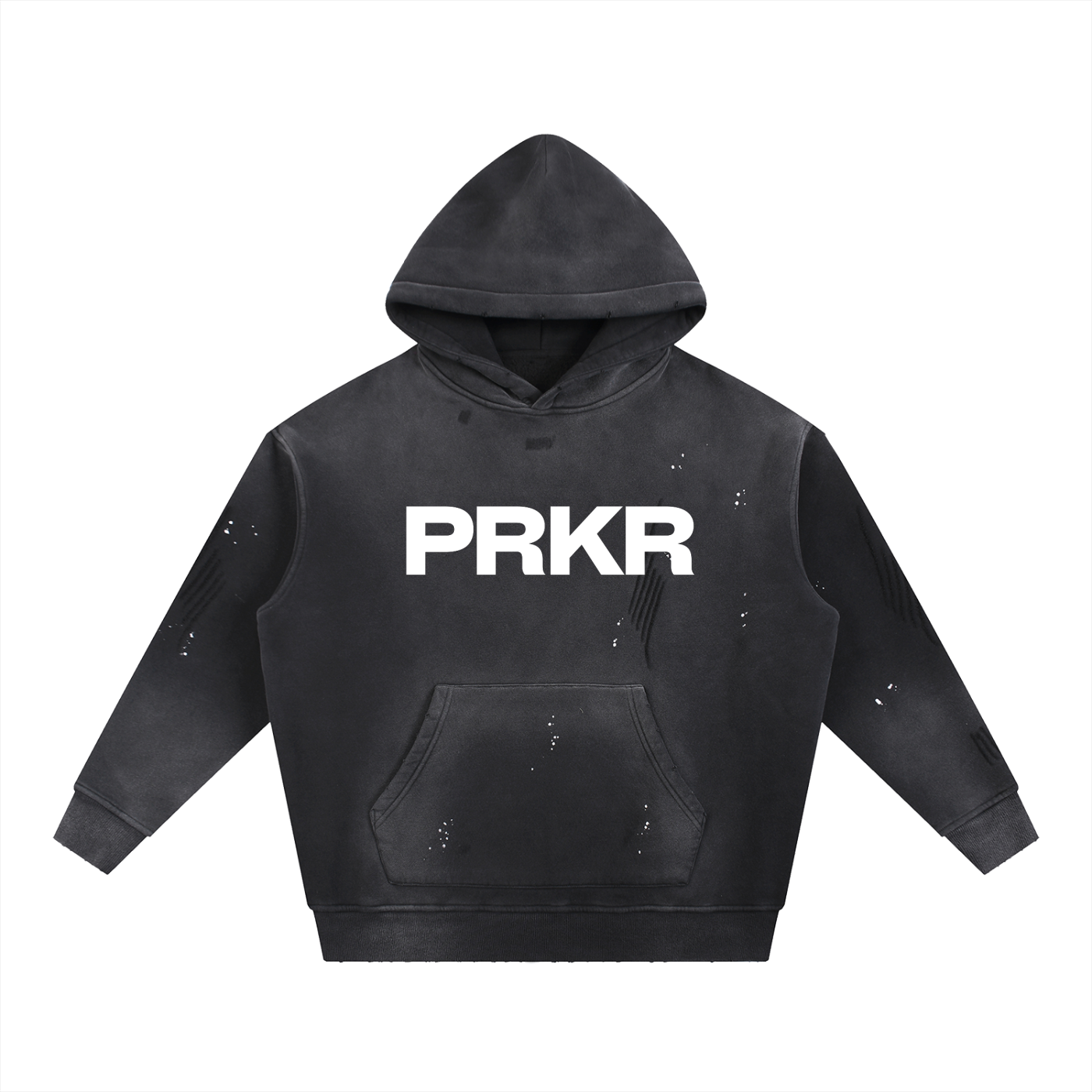 Vintage Washed Frayed Fleece Hoodie