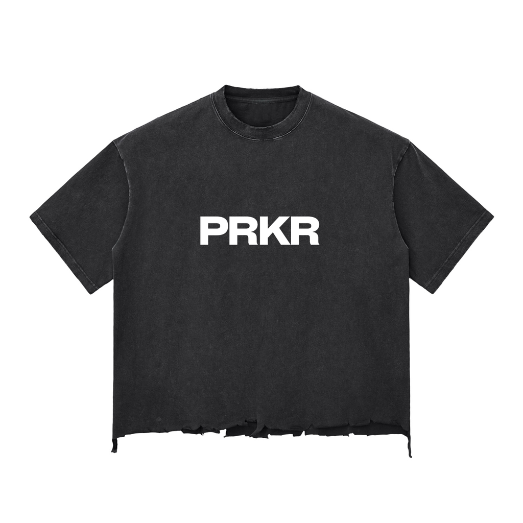 Snow Wash Raw-Hem Boxy Tee