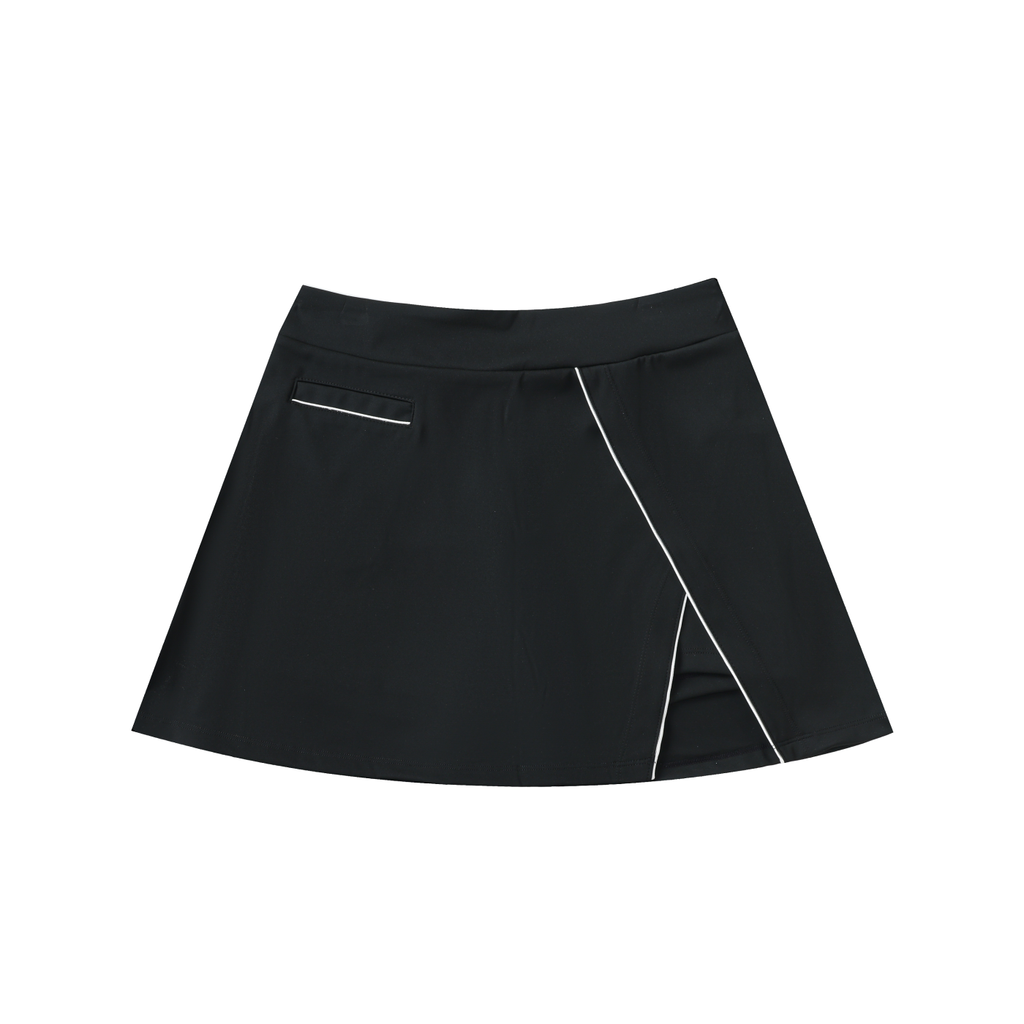 High-Waist Pocketed A-Line Skirt