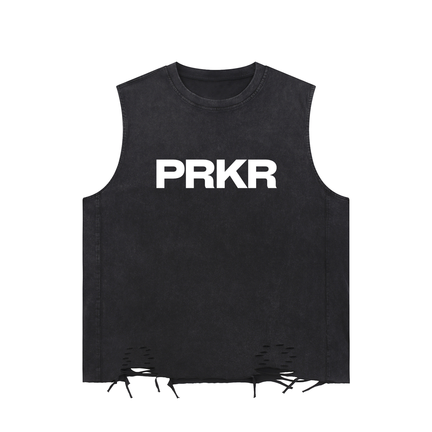 Snow Washed Raw-Hem Muscle Tee