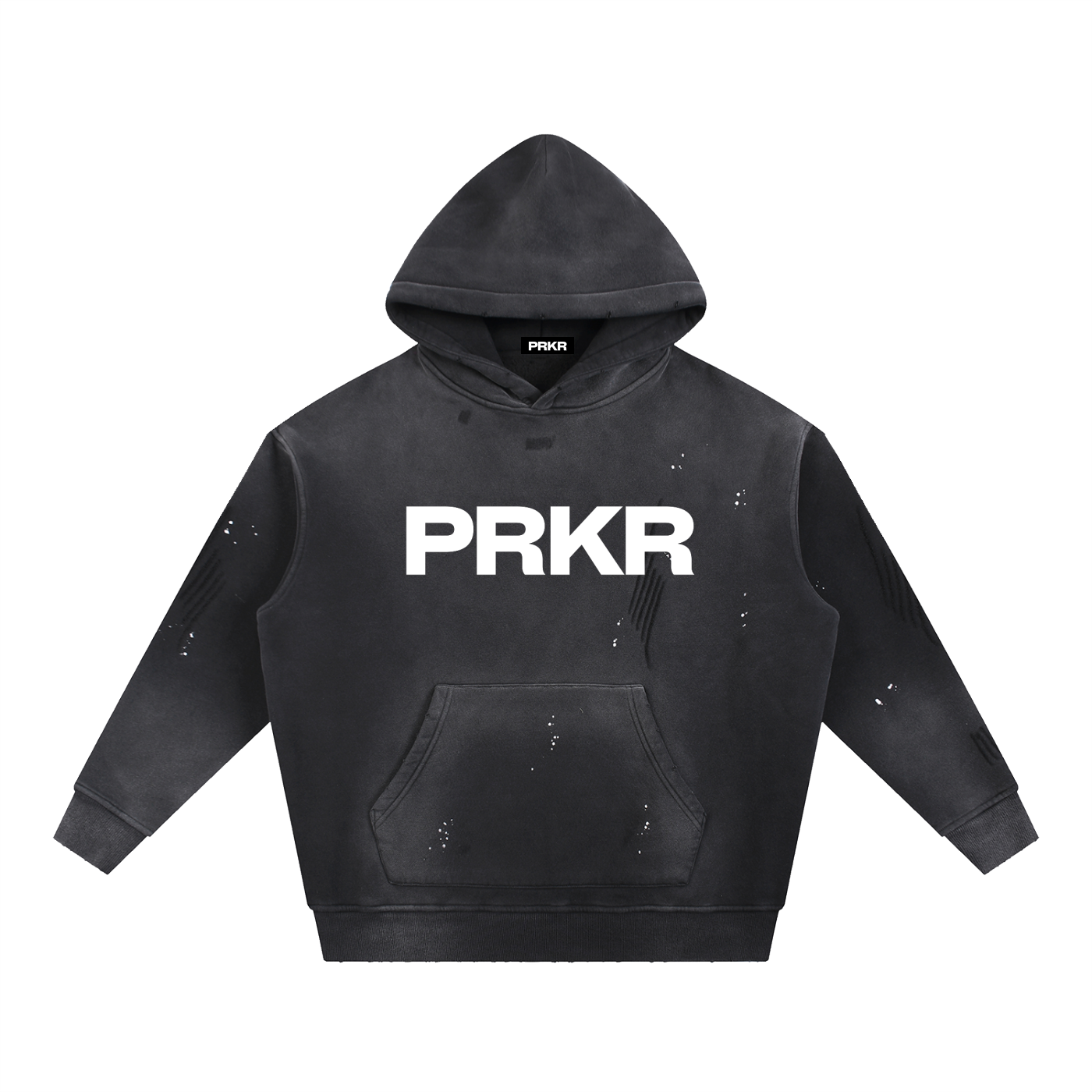 Vintage Washed Frayed Fleece Hoodie